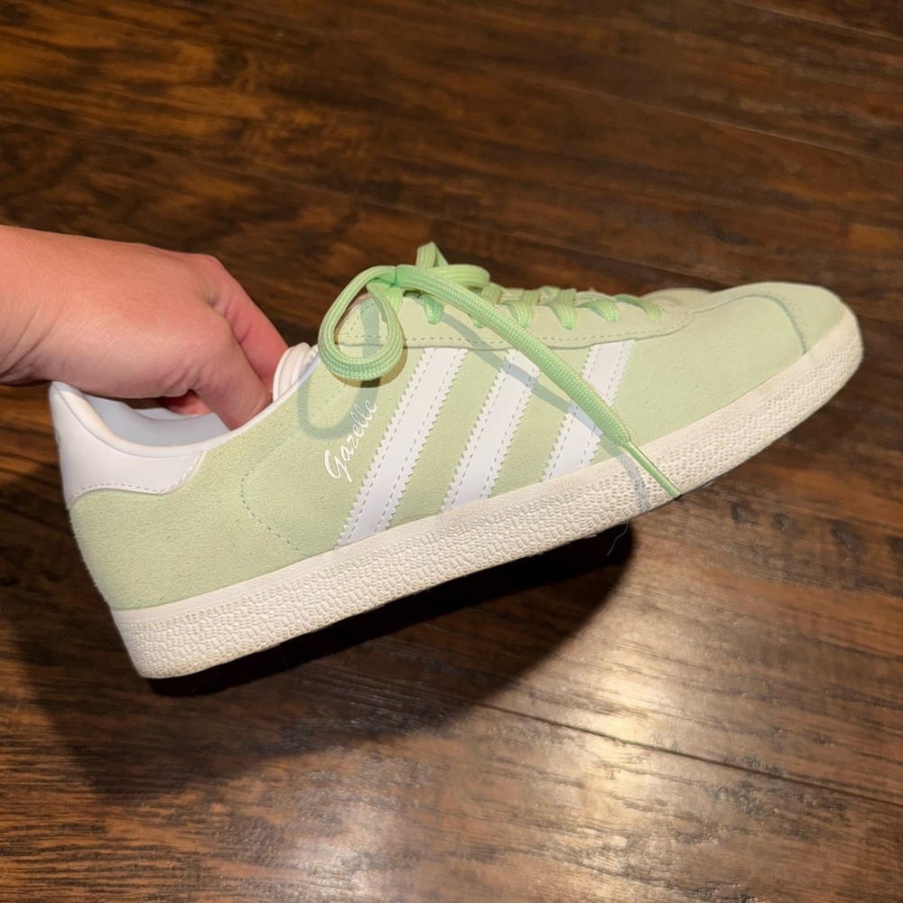 Adidas Gazelle Light Green and White Sneakers - Picture 3 of 6